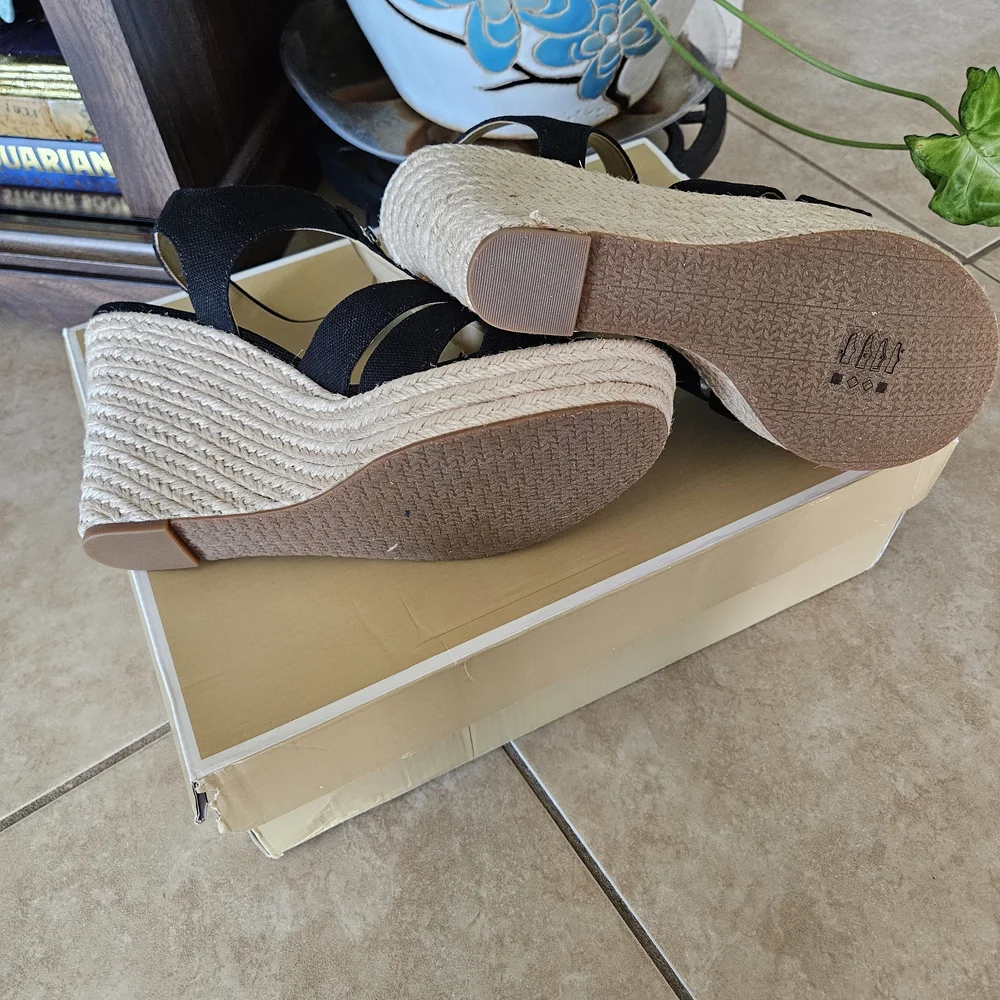 Michael Kors Black Wedge Sandals - Picture 5 of 7